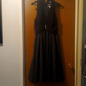 Jessica Howard Black A- line tea length dress size 14